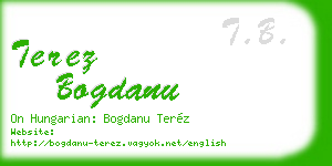 terez bogdanu business card